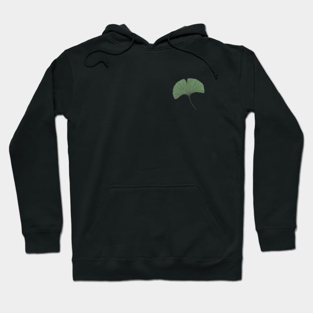 Green Ginkgo Leaf Hoodie by olibserhi